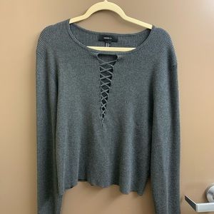 PLUS SIZE Forever 21 lace up cropped sweater